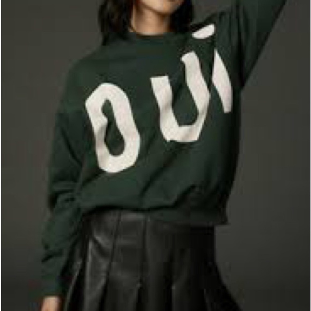 Clare V Green and White Sweater
